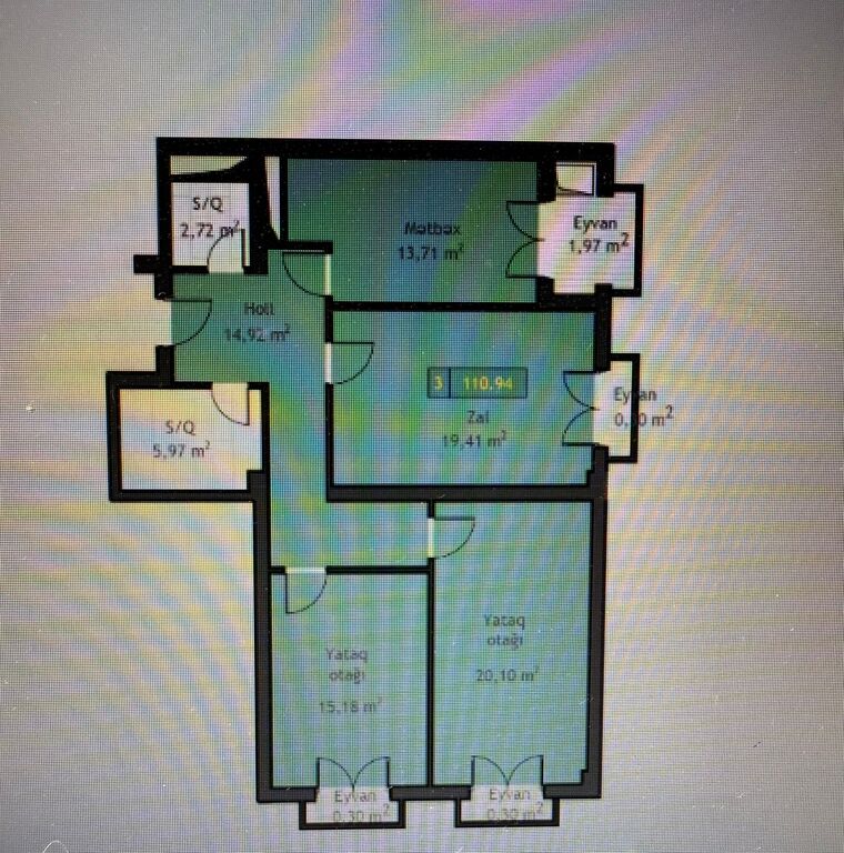 Satılır 3 otaqlı yeni tikili 110.9 m² — Mənzil, Bakı (6)
