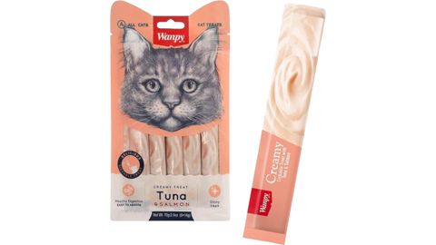 Pişiklər üçün məzə Wanpy Creamy, tuna və qızıl balığı ilə, 5 əd — Bakı