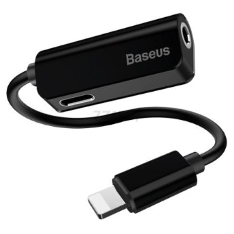 Səs adapteri Baseus L32 IP Male to 3.5 mm and Lightning Female Adapter CALL32-01 — Bakı