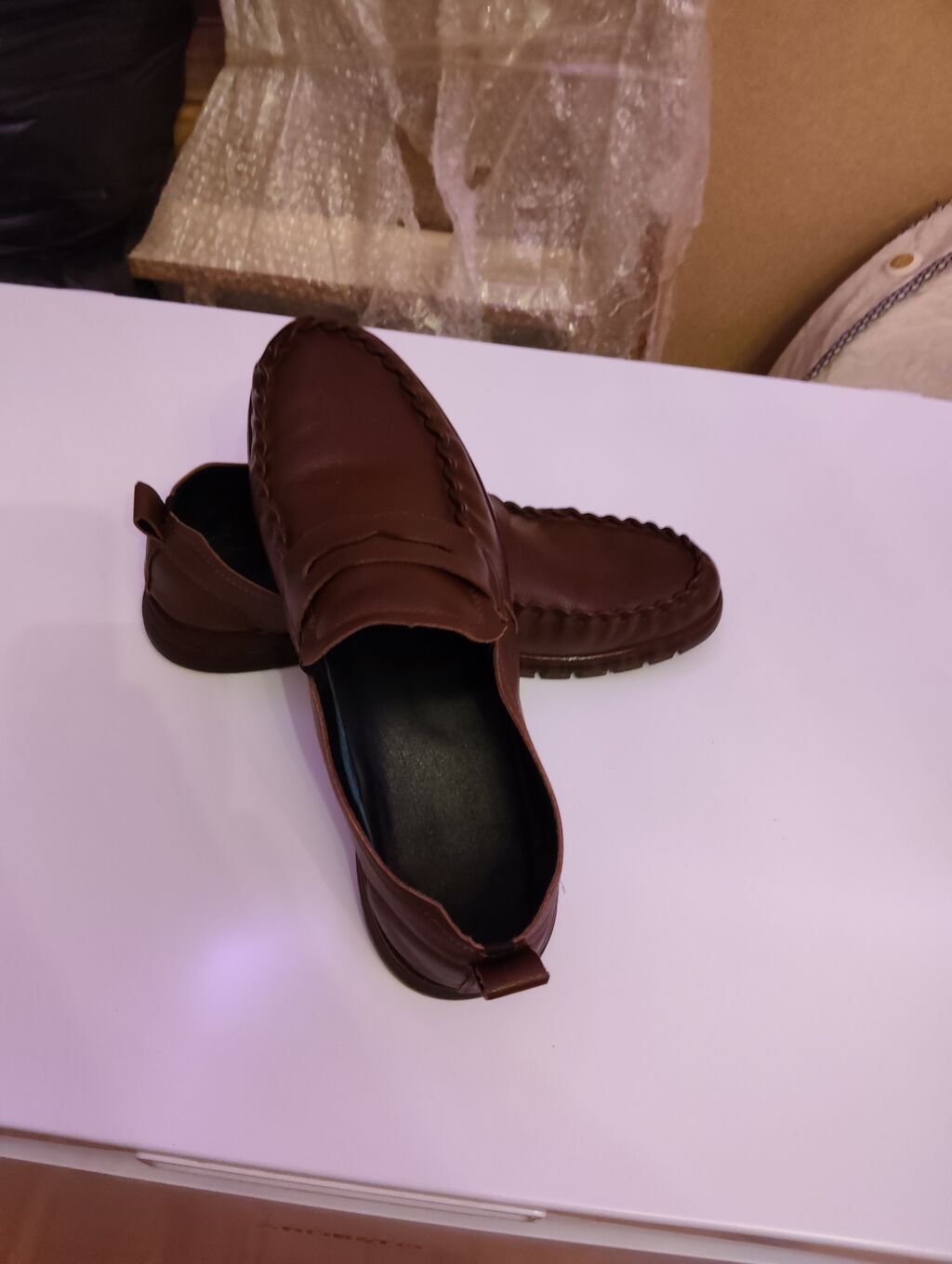 Kişi mokasinləri – qəhvəyi rəng - Model: slip-on mokasin, klassik — Digər, Masazır (6)