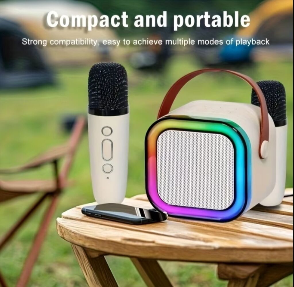 Kompakt və portativ karaoke dəsti: Bluetooth dinamik + 2 ədəd simsiz — Karaoke, Bakı (2)