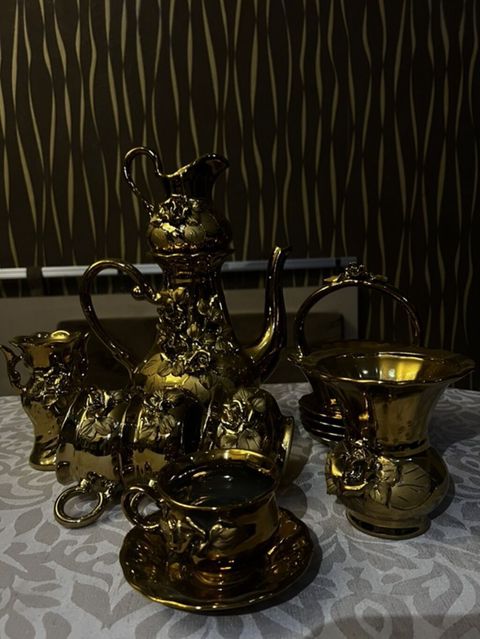 Çay dəsti, rəng - Qızılı, Keramika, 6 nəfərlik — Bakı