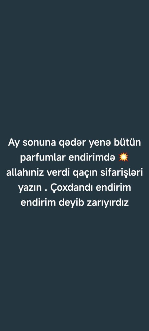 Məhsul/xidmət: Parfüm endirimi Ayın sonunadək bütün parfümlərə — Goranboy