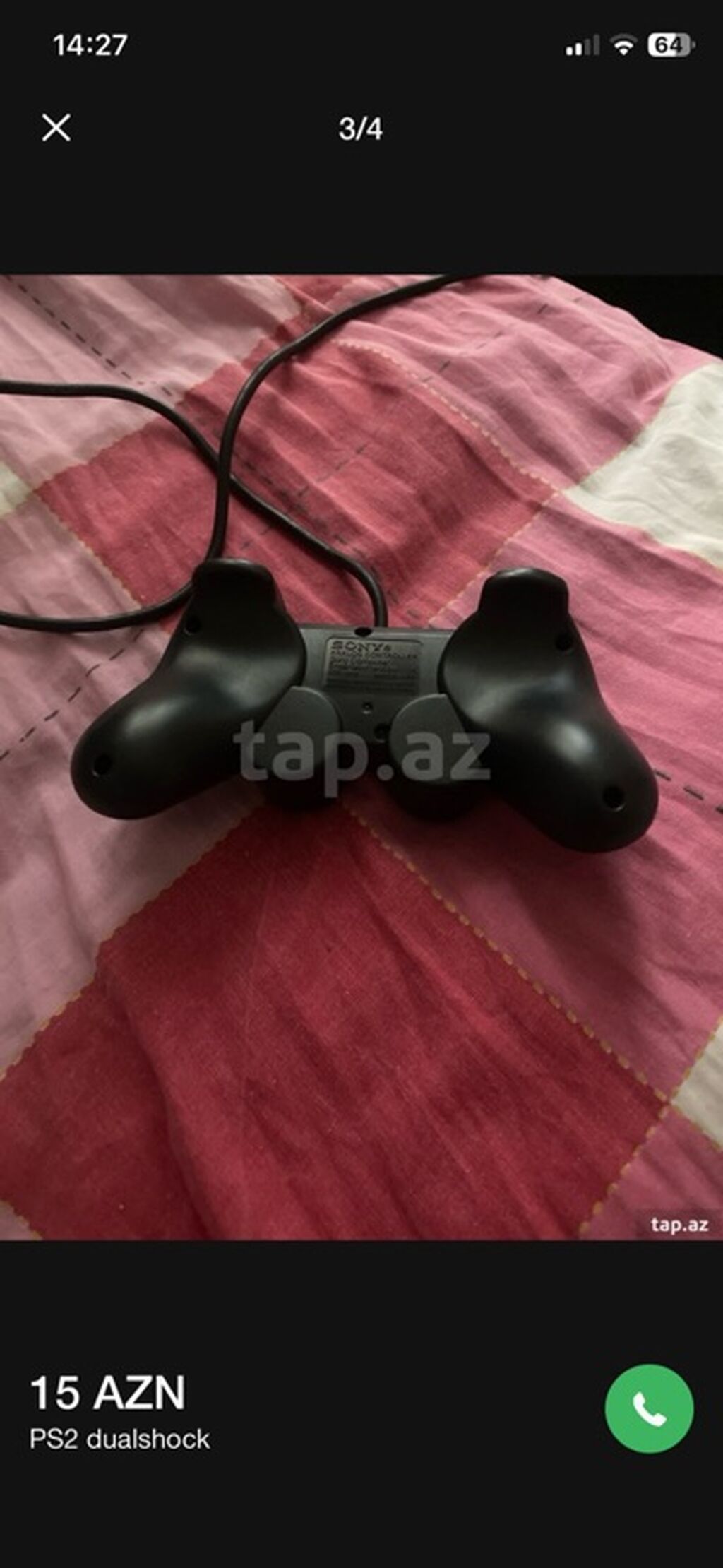 PS2 DualShock pultu PlayStation 2 üçün simli DualShock oyun pultu — Aksesuarlar, Digah (2)