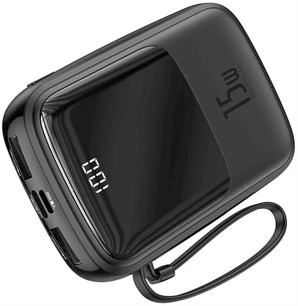 Baseus Qpow Digital Display 10000mAh 15W Type‑C Kabelli Power Bank — Powerbank-lər, Bakı
