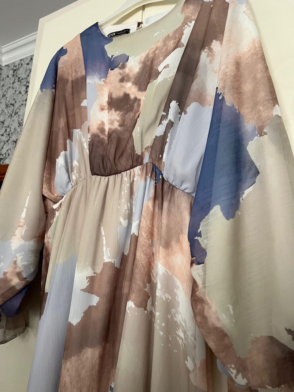 Məhsul: Uzun şifon don Rəng/pattern: Buludvari akvarel print — Gündəlik paltarlar, Masazır (2)