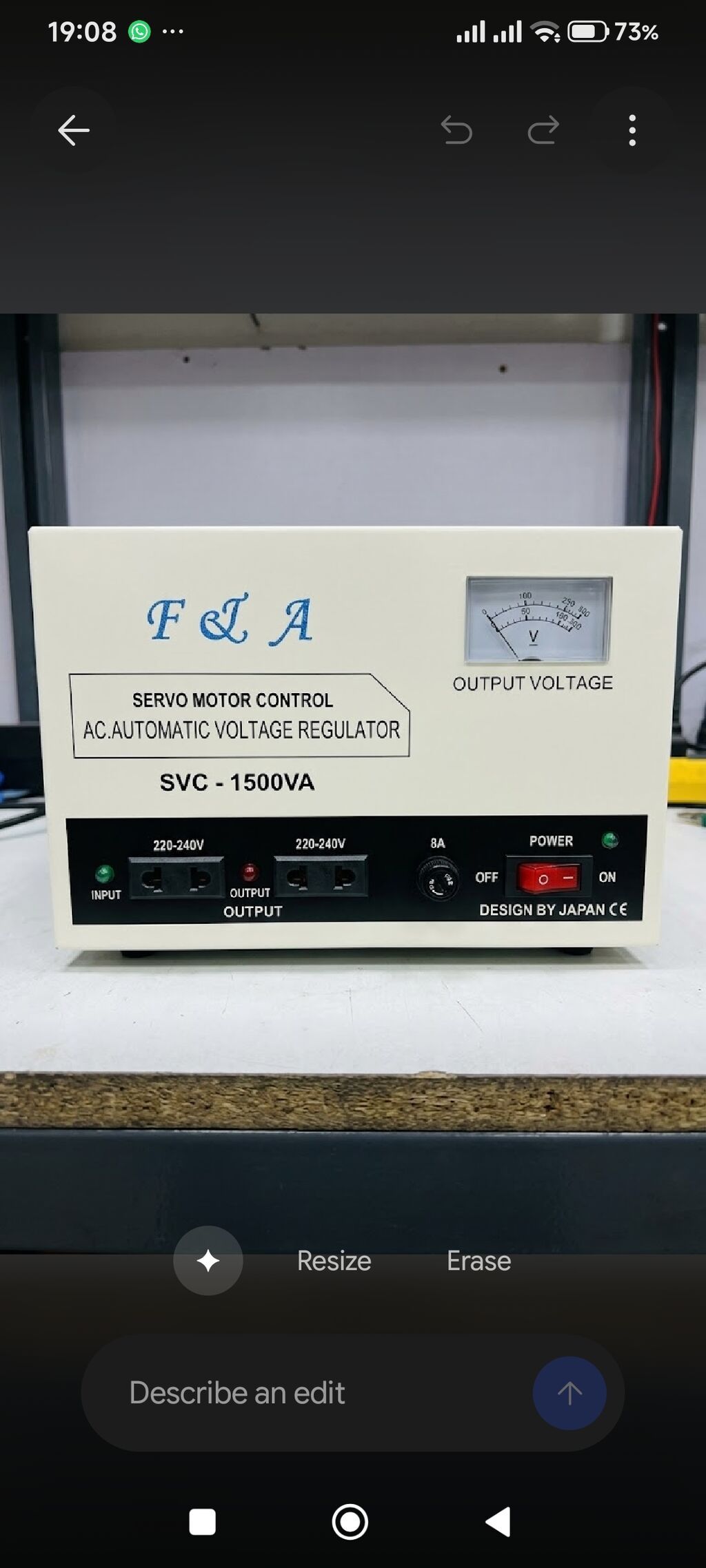 FLA SVC-1500VA – AC Avtomatik Gərginlik Tənzimləyicisi (Servo Motor — Gərginlik stabilizatoru, Digah (2)