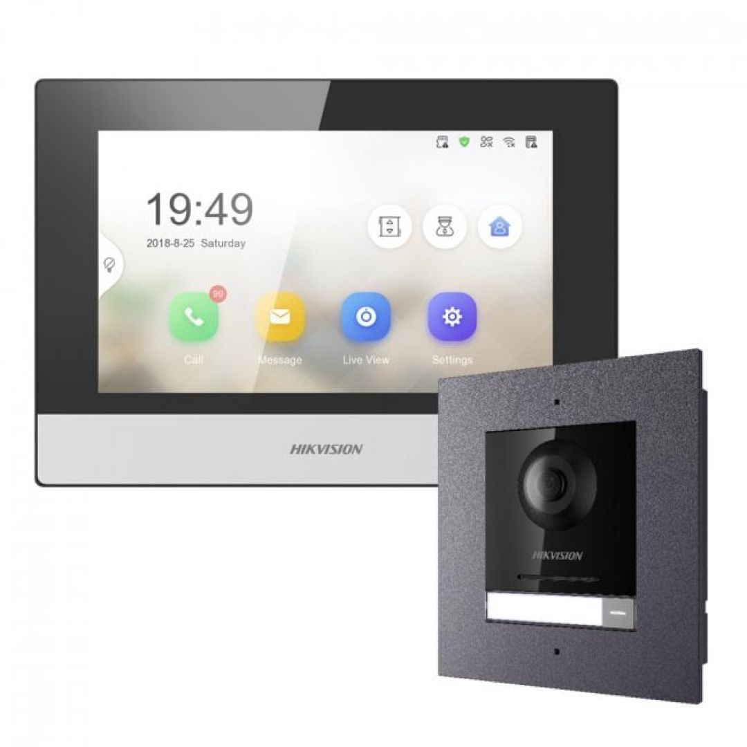 Hikvision DS-KH6320-WTE1 + DS-KD8003-IME1/Flush — Domofonlar, Bakı