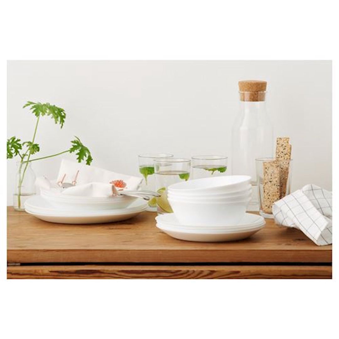 Dərin boşqab IKEA Oftast, 20 sm, bərkidilmiş şüşə, ağ (003.189.42) — Mallar, Bakı (2)