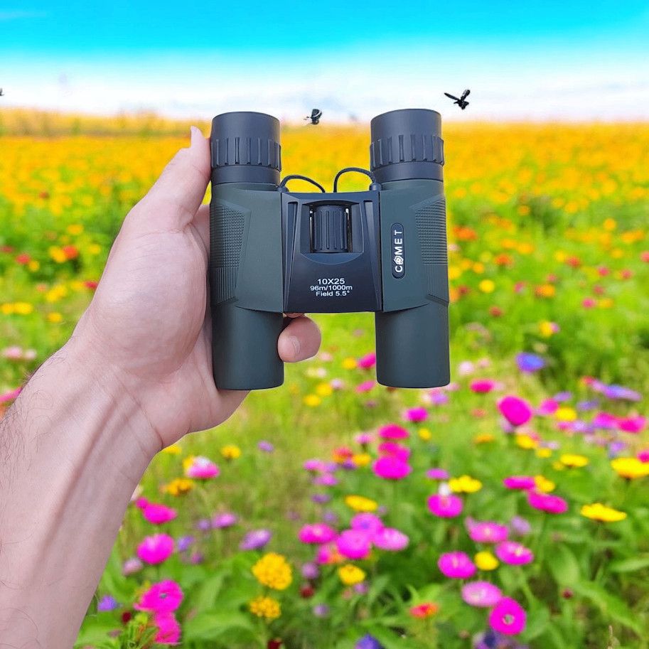 Binokl Comet 10x25, 11.5x6x3 sm, qara/yaşıl — Mallar, Bakı (3)