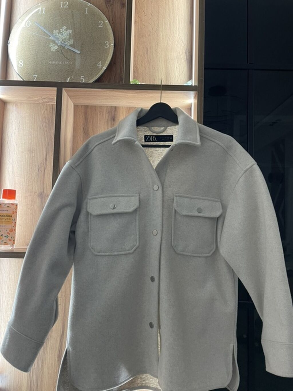 Zara qadın overshirt – boz rəng - Model: qalın toxumalı — Coqlar və zaqetlər, Bakı (2)