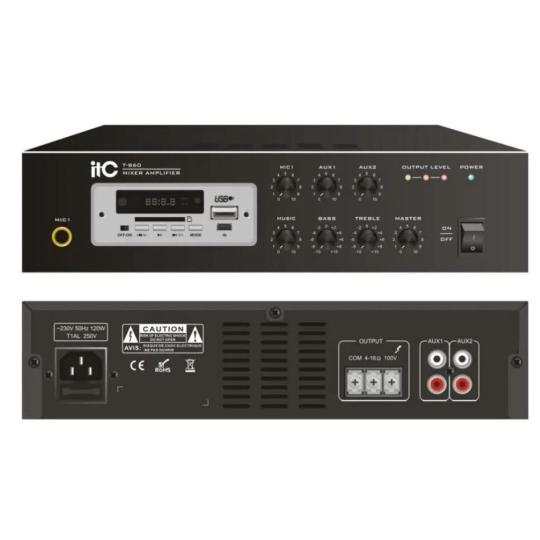 ITC T-B60 gücləndirici RMS60W с USB / SD — Səs texnikası, Bakı
