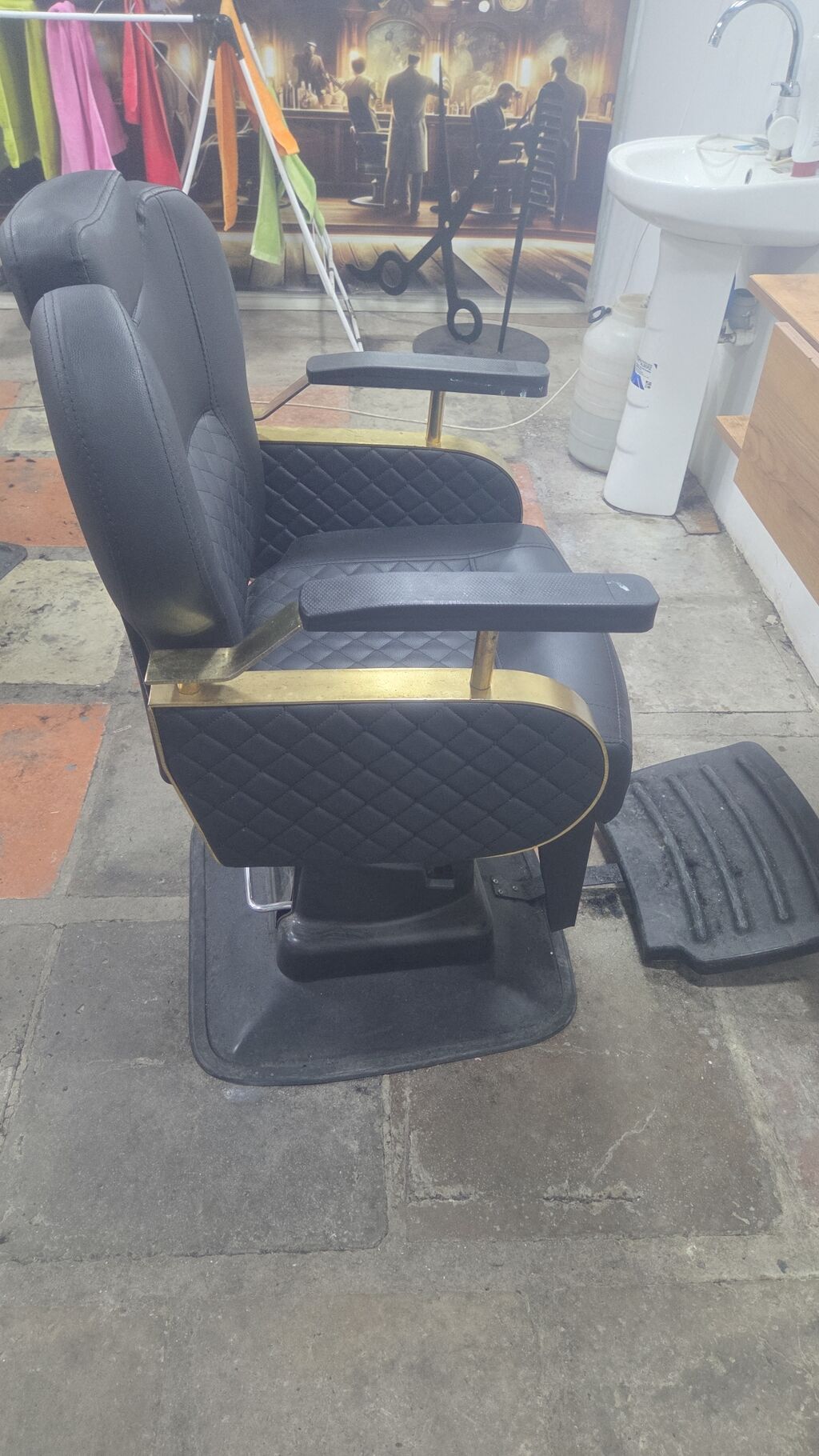 Salon üçün kreslo - Peşəkar bərbər/salon kreslosu - Qara rəng, romb — Kreslo, Bakı (2)