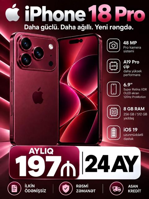 IPhone 18 Pro, 256 GB, Bordo, Kredit — Digah