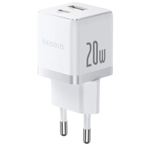 Baseus Palm C+U 20W Usb-c və Usb-a Sürətli Şarj Adapteri (EU), Moon — Bakı