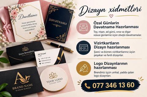Onlıne Dizayn Xidmətləri - Özel günlər üçün dəvətnamə hazırlanması — Дизайн