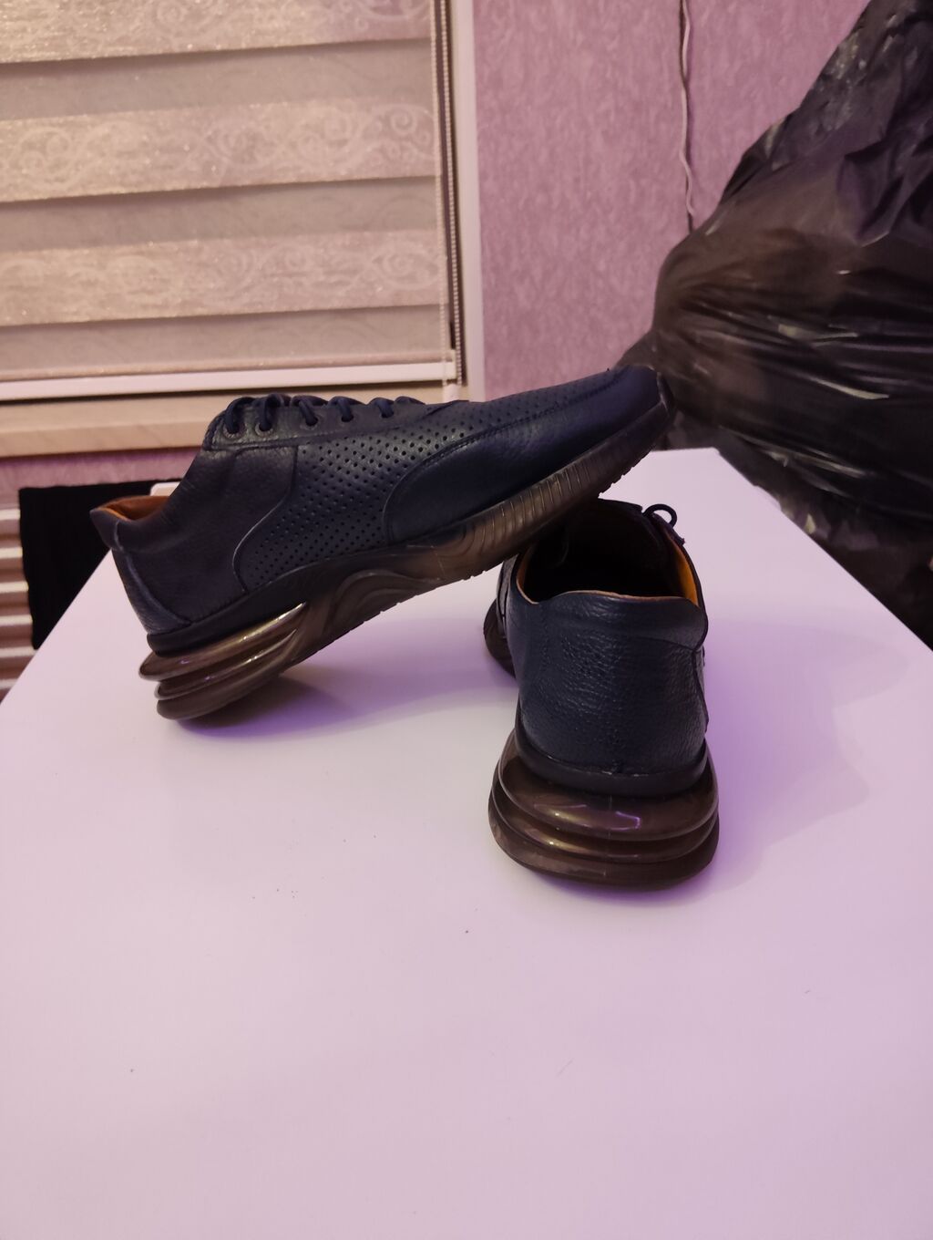 Mavi rəngdə kişi ayaqqabısı - Material: təbii dəri üst hissə, içliyi — Ayakkabılar, Masazır (4)