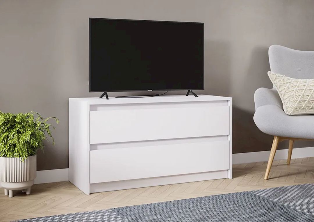 TV üçün tumba Letta 3563 TV3, 54x40x100 sm, Ldsp, ağ — Mallar, Bakı