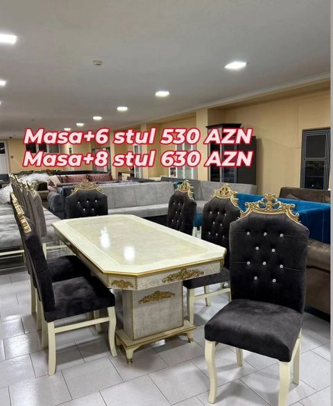 Qonaq otağı üçün, Yeni, Açılmayan, Oval masa, 6 stul — 530 ₼ · Bakı · Masalar və stullar Qonaq otağı üçün, Yeni, Açılmayan, Oval masa, 6 stul — Bakı