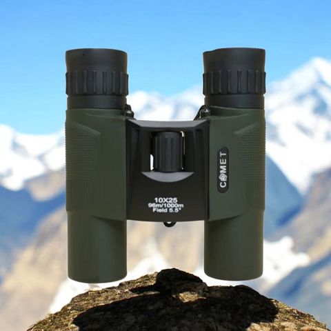 Binokl Comet 10x25, 11.5x6x3 sm, qara/yaşıl — Bakı