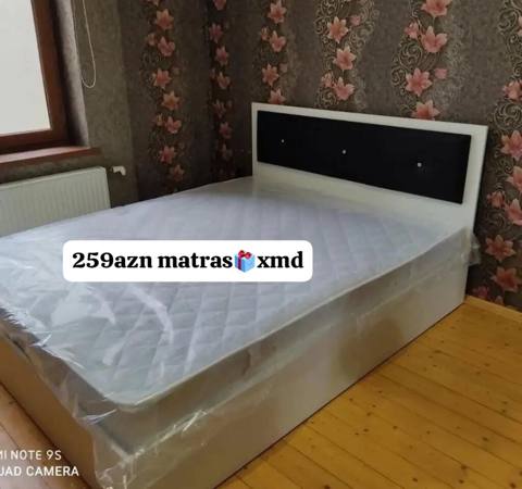 İki nəfərlik çarpayı dəsti: - Ağ karkas, yumşaq süngərlə üzlənmiş — 259 ₼ · Mehdiabad · Yataqlar İki nəfərlik çarpayı dəsti: - Ağ karkas, yumşaq süngərlə üzlənmiş — Mehdiabad