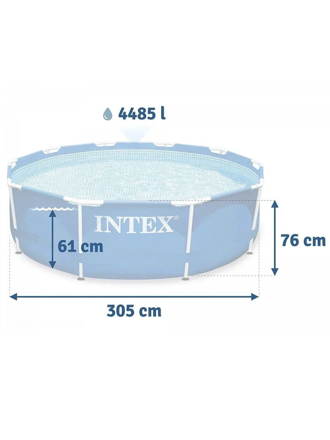 Hovuz Intex 4485TX28206, karkas, dairəvi, göy, 305x305x76 sm, həcm 4485 l — Hovuzlar, Bakı (2)