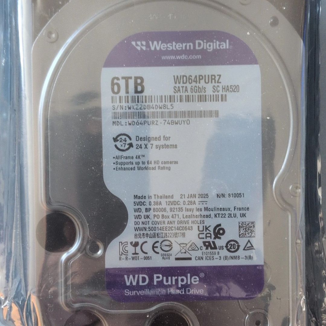 Sərt disk Western Digital WD Purple 6TB — Kompüterlər və noutbuklar, Bakı