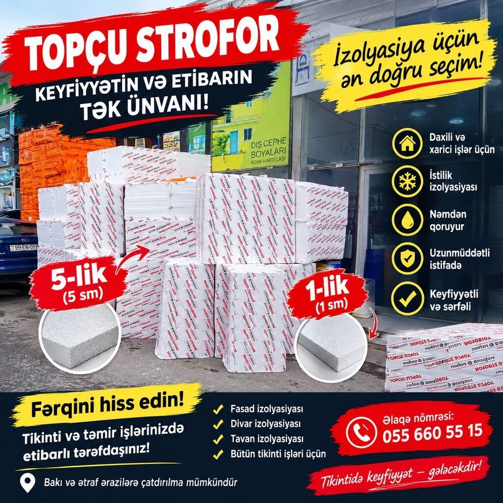 Topçu Strofor – izolyasiya üçün düzgün seçim Məhsul: Strofor (EPS) — İzolə materialları, Digah