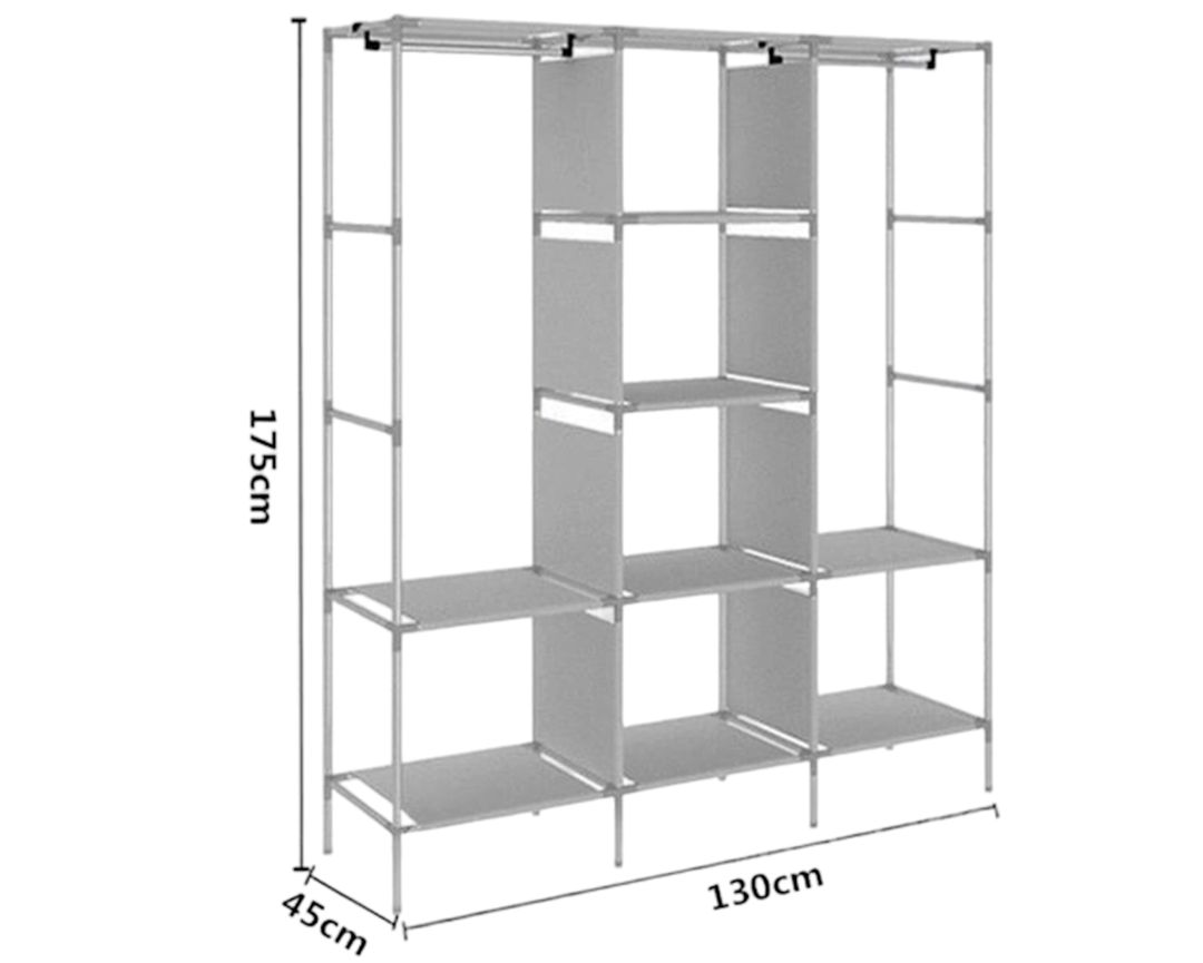 Portativ şkaf 88130A Purple, döşəməüstü, 130x45x175 sm, metal/parça, bənövşəyi — Şkaflar, Bakı (3)