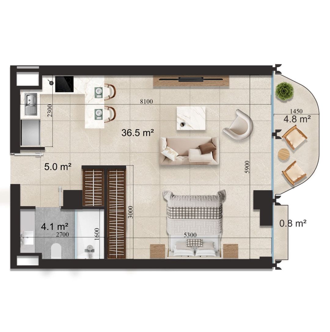 Satılır 1 otaqlı yeni tikili 57.9 m² — Mənzil, Bakı (8)