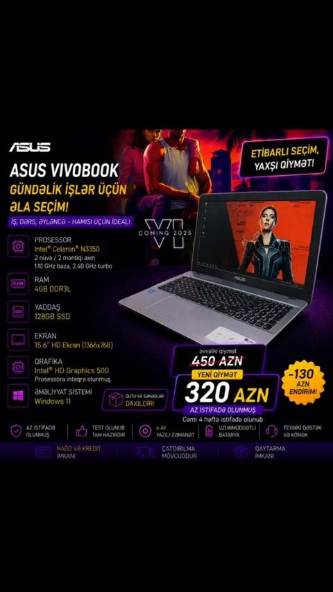 Noutbuk ASUS VivoBook — Bakı