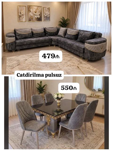Kunc Divan Olcu 2.65x295 Acilan ve bazali *Qiymeti 480* *Masa desti — Koltuk takımları