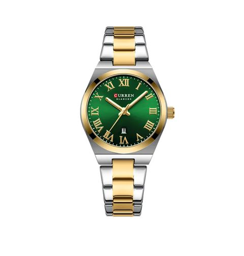Qol saatı Curren 9095 Silver/Gold/Green — Bakı
