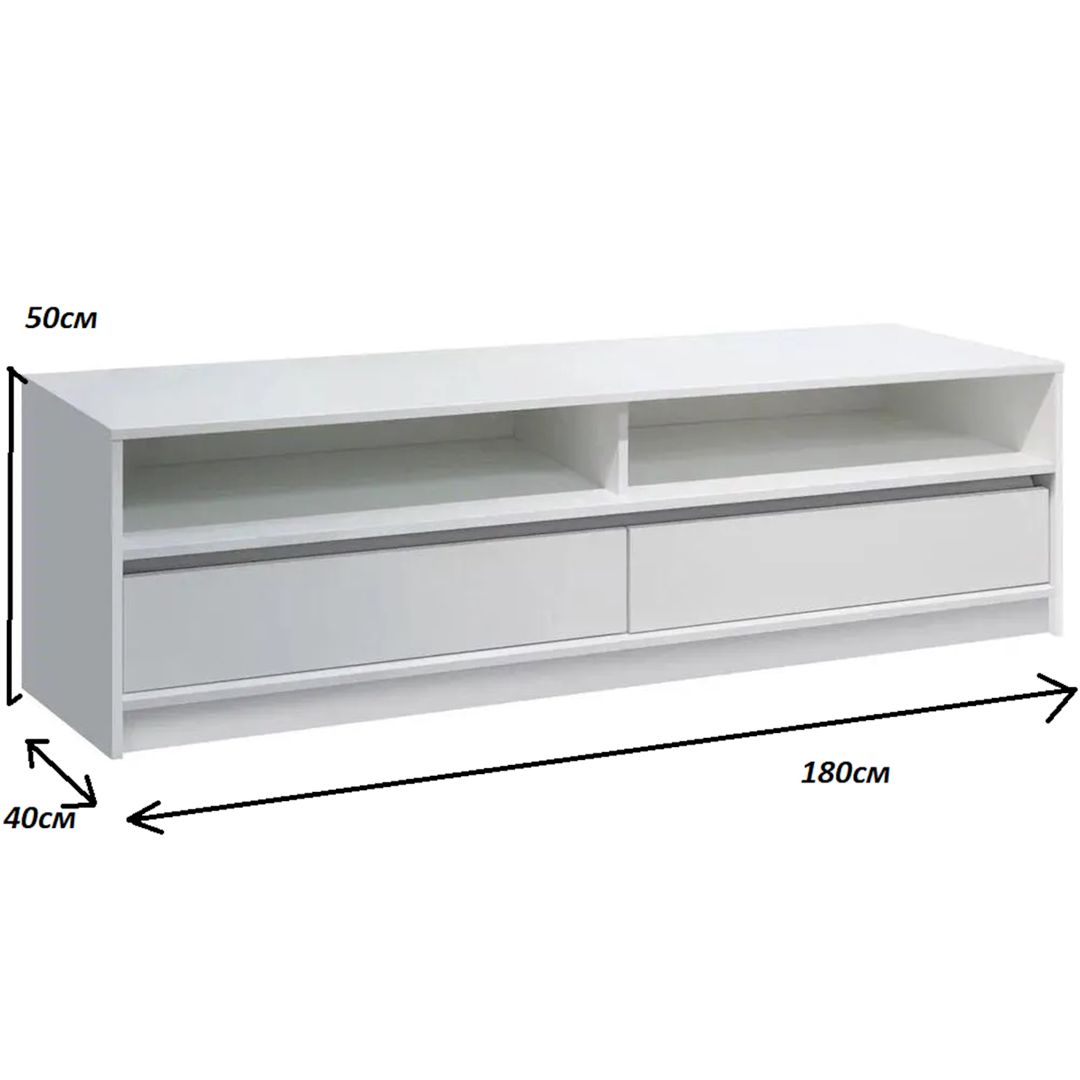 TV üçün tumba Letta 3563 TV2, 50x40x180 sm, Ldsp, ağ — Mallar, Bakı (2)