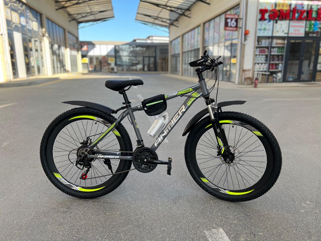 Velosiped Anmier 24", boz/yaşıl, 8-12 yaş — Velosipedlər, Bakı (2)