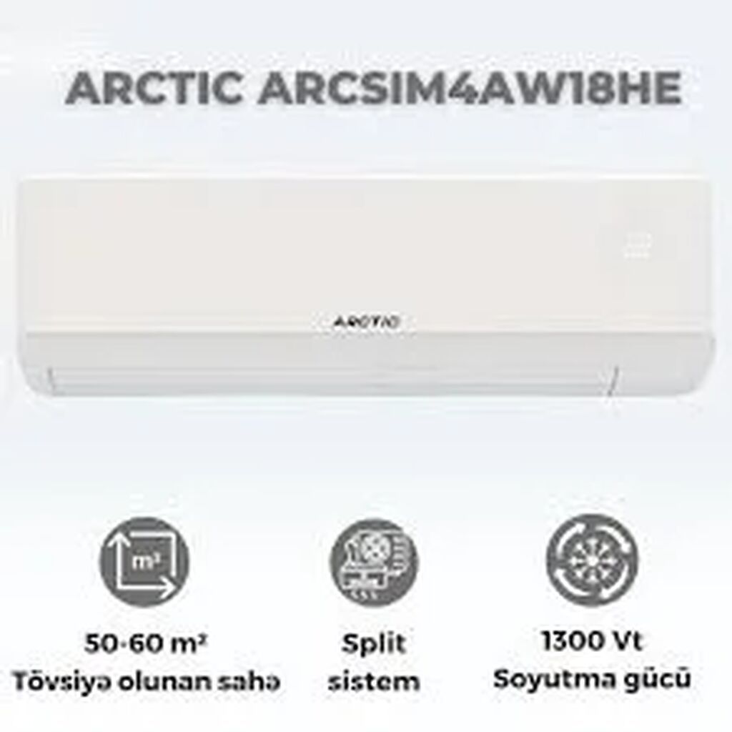Arctic ARCSIM4AW18HE 18000 BTU Kondisioner – Güclü Soyutma və İsitmə — Kondisioner və split-sistemlər, Bakı (2)