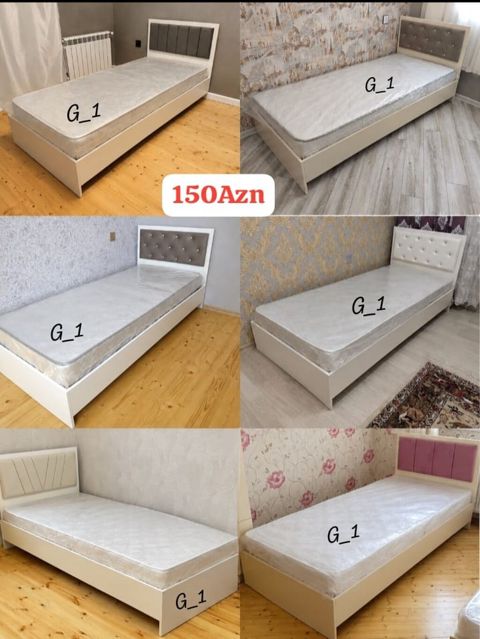 Tək nəfərlik çarpayı – müxtəlif başlıq modelləri - Ölçü: standart tək — 150 ₼ · Mehdiabad · Yataqlar Tək nəfərlik çarpayı – müxtəlif başlıq modelləri - Ölçü: standart tək — Mehdiabad