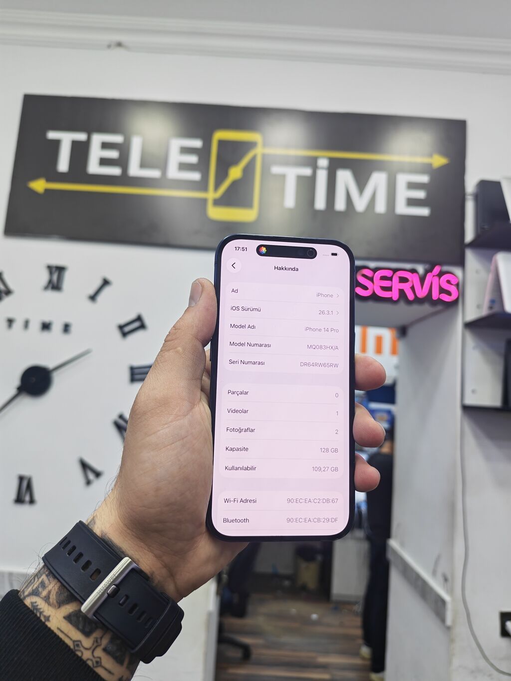 IPhone 14 Pro, 128 GB, Blue Titanium, Zəmanət, Simsiz şarj, Face ID — Apple iPhone, Bakı (3)