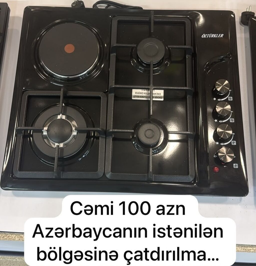 Qaz-elektrik kombinə edilmiş bişirmə panelləri - 60 sm ölçülü, səthdə — Plitələr, Sumqayıt (2)