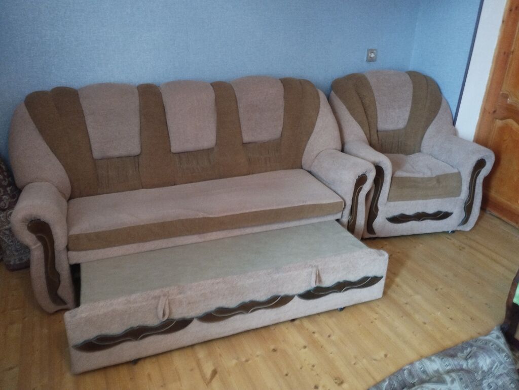 Qonaq otağı mebel dəsti - Tərkib: 1 ədəd böyük divan + 2 ədəd kreslo — Qonaq otağı üçün, Gəncə (4)