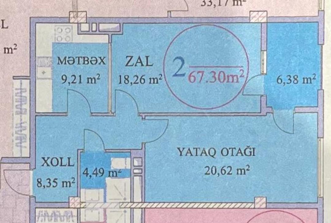Satılır 2 otaqlı yeni tikili 67.3 m² — Mənzil, Bakı (2)