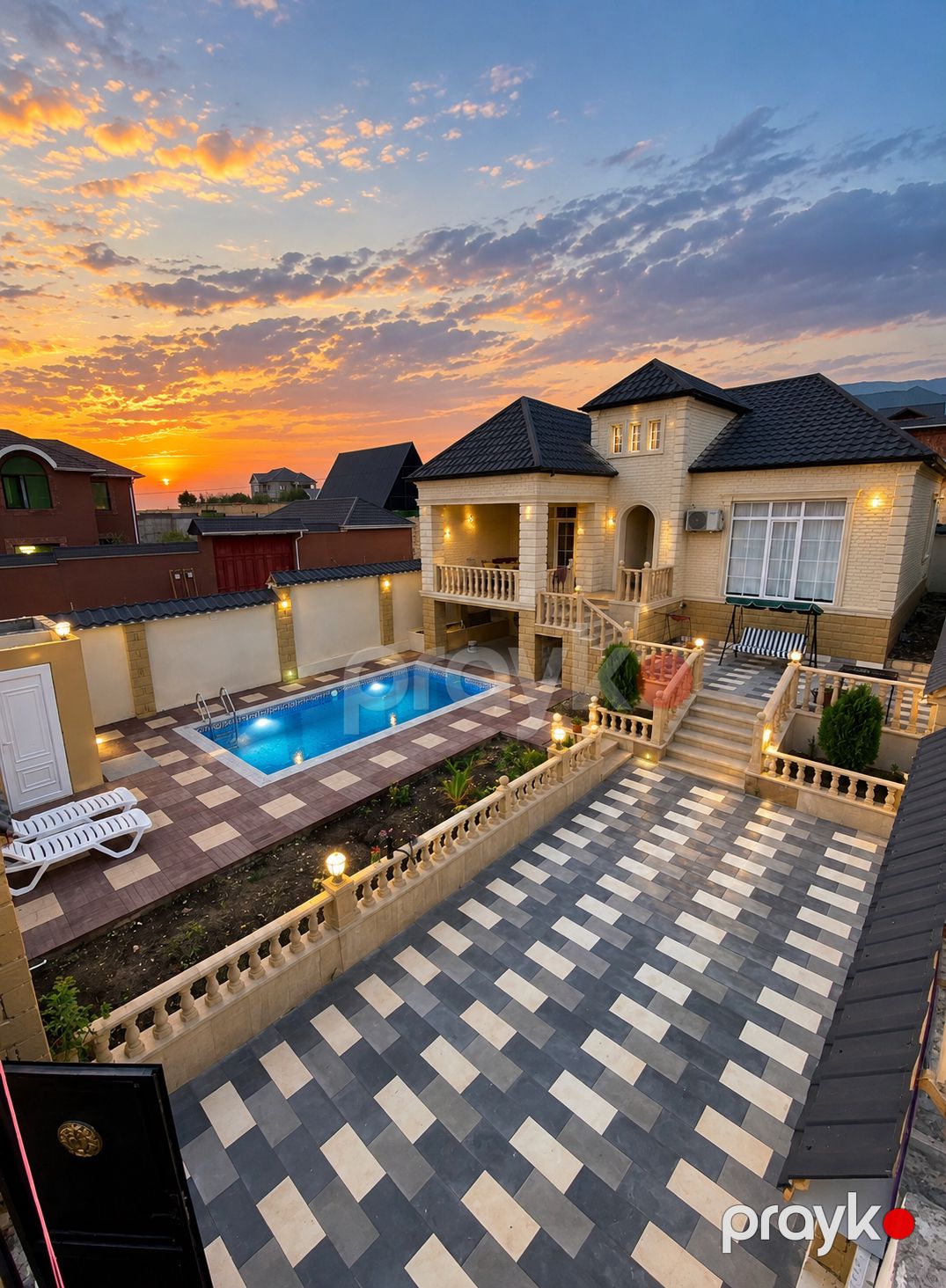 Lüks villa kompleksi, hovuz və peyzaj — Ev, villa, İsmayıllı