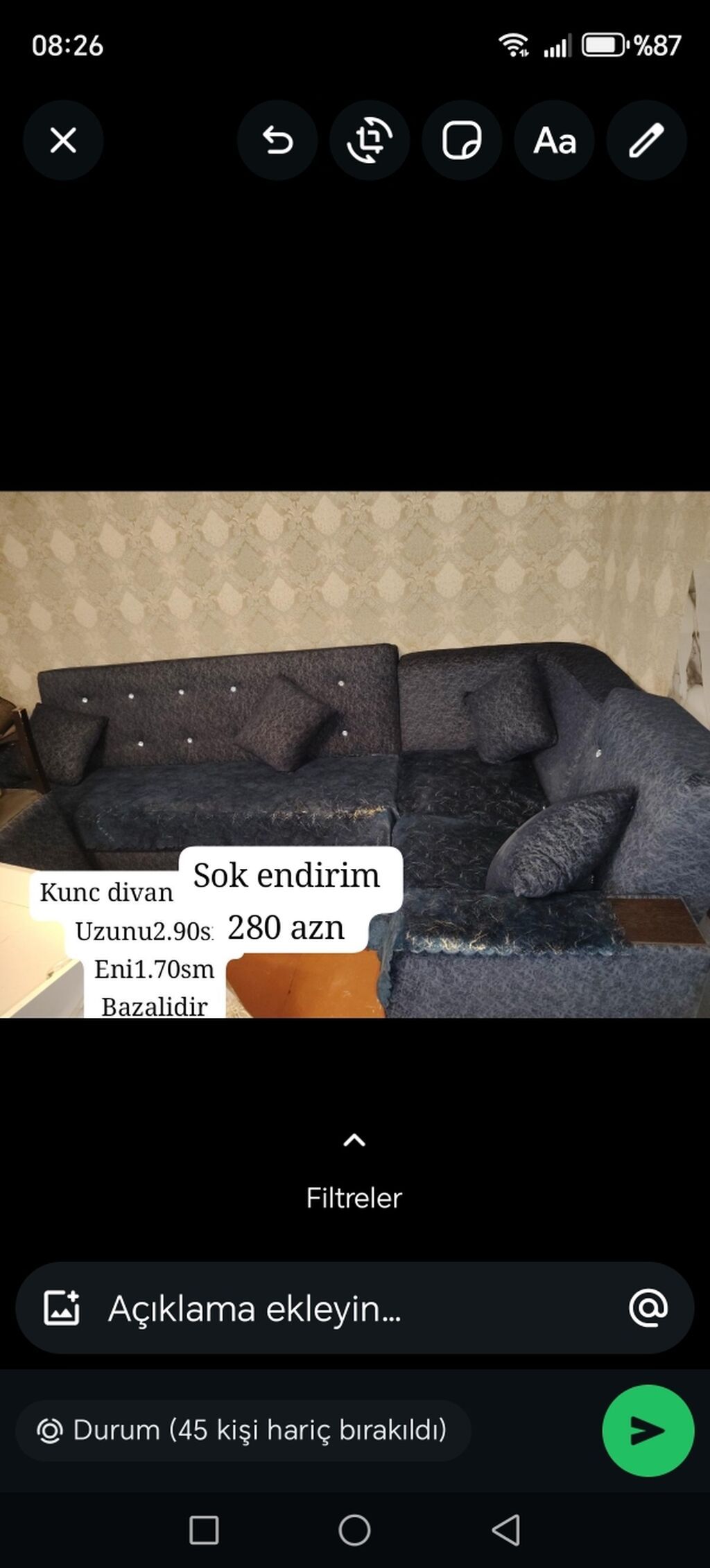 Künc divan, İşlənmiş, Açılan, Bazalı, Nabuk, Çatdırılma yoxdur — Divanlər, Sabirabad