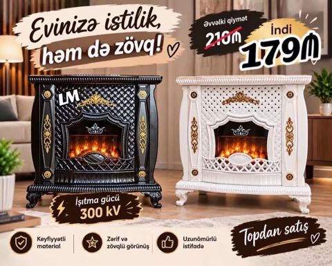 Dekorativ elektrik sobası – klassik dizaynlı model - Rənglər — Sumqayıt