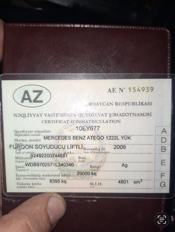 Mercedes Atego 1222, 4.8 L, 2008 il, 128 886 km — Yük maşınları, Bakı (11)