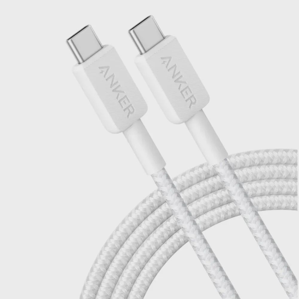 Kabel Anker 322 Usb-c to Usb-c Cable (3FT Braided) White — Smartfon üçün kabelləri və keçidçilər, Bakı