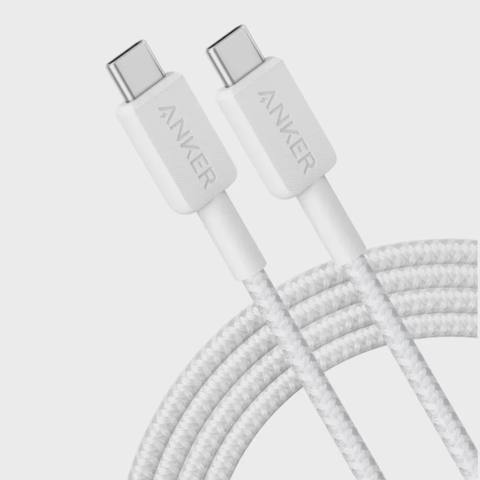 Kabel Anker 322 Usb-c to Usb-c Cable (3FT Braided) White — Baku Electronics — Smartphone Cables & Adapters