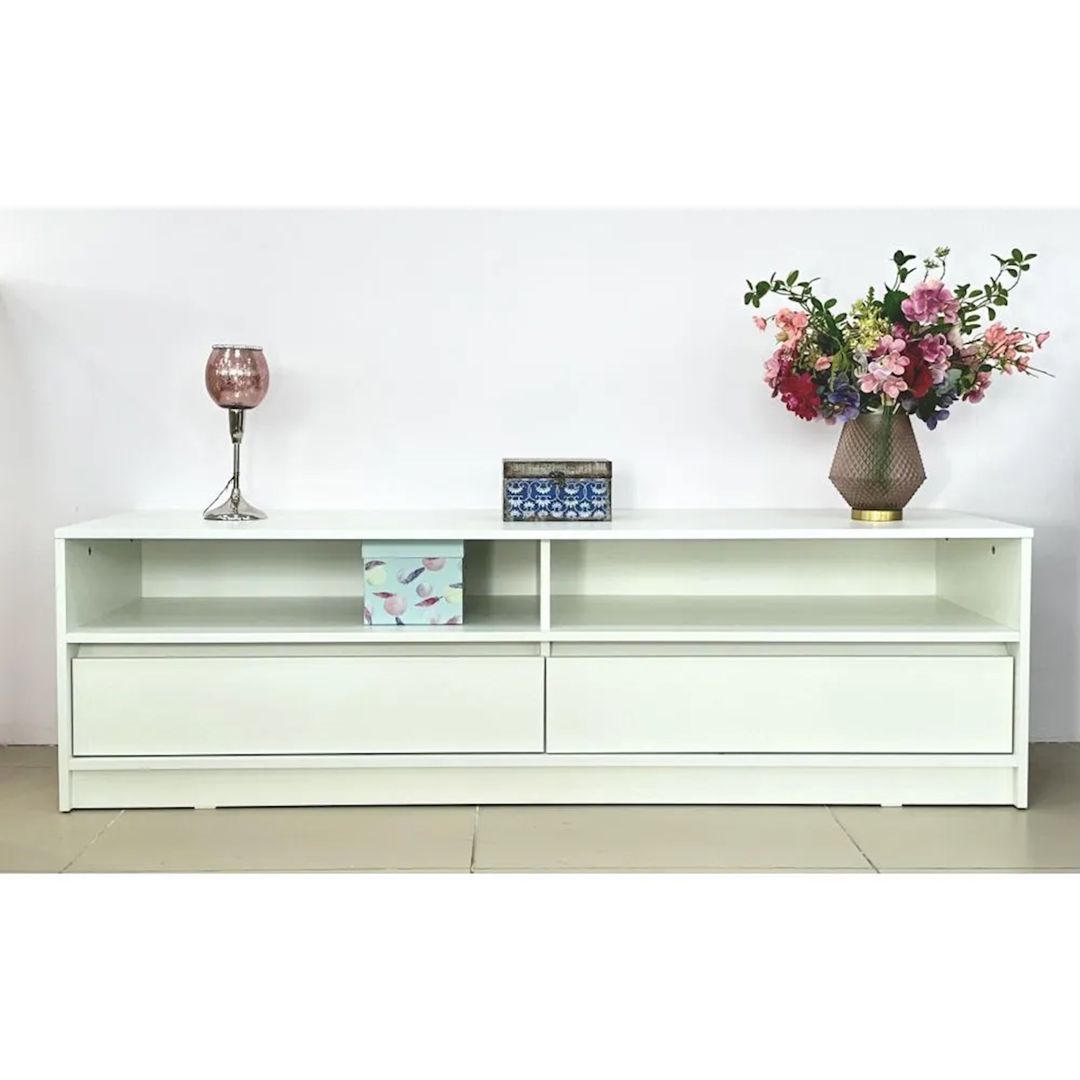 TV üçün tumba Letta 3563 TV2, 50x40x180 sm, Ldsp, ağ — Mallar, Bakı