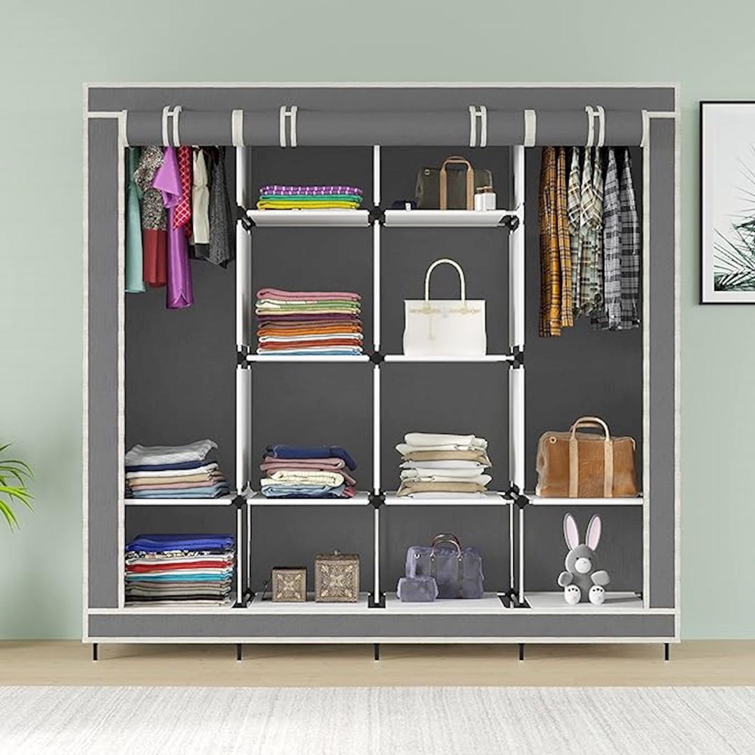Portativ şkaf 88170 Gray, döşəməüstü, 165.5x42.5x166 sm, dəmir/plastik/parça, boz — Şkaflar, Bakı (3)