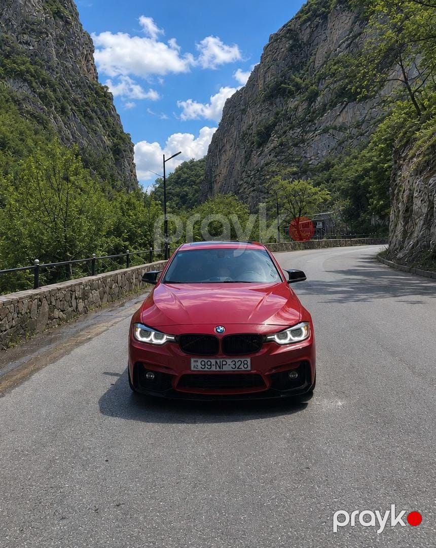 BMW 3 Seriyası F30 Qırmızı Sedan 99-NP-328 — Avtomobillər, Bakı (6)